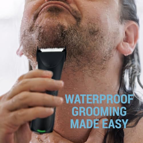 Pursonic Mario Lopez Wireless Beard Trimmer for Men, Body Hair Trimmer & Shaver with LED Light ? Beard Shaver for Men MLTCA40 Precision Grooming, Black