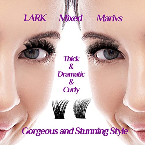 DIY Lash Extension Kit at Home, 150pcs Eyelash Extension Kit Individual Lashes Kit Lash Clusters D Curl Wispy Lash Kit Eyelash Kit Lash Clusters Kit with lash bond and seal and lash Tweezers Natural