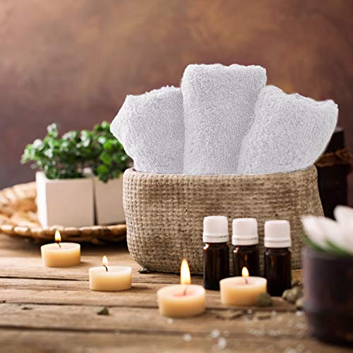 White Cotton Washcloths - Pack of 24 - Super Absorbent Bathroom Face Towels - 12" x12¡± Terry Bath Wash Cloth Set - Spa Home Cleaning Towel Multi-Purpose - 100% Ring Spun Cotton