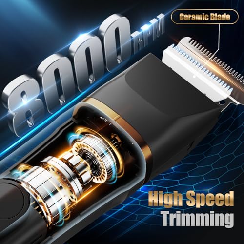 Electric Razor Body Hair Trimmer for Men & Women, Waterproof Electric Foil Shaver for Face, Groin,Arm,Back,Legs & Chest, Wet/Dry Painless Groomer with Ceramic Blade, Travel Razors Gift for Him (Onyx)