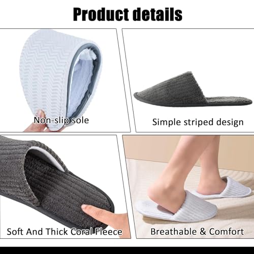 TINSKY 20 Pairs Non-Slip Disposable Slippers For Guests,Bulk Slippers For Hotel,Spa,Travel,Shoeless Home,Spa Slippers With Pouch