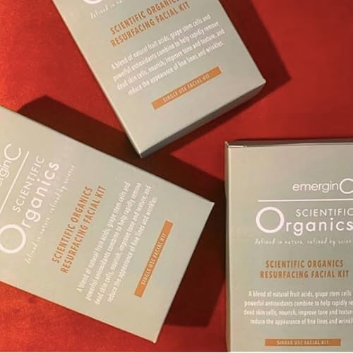 emergin C Scientific Organics Resurfacing Facial Kit - Single-Use Exfoliating Skincare Set for Removing Dead Skin Cells + Reducing Appearance of Wrinkles - DIY Facial Kit