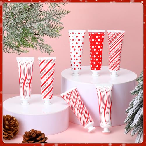 30 Pcs Christmas Hand Cream Bulk Mini Hand Lotion Candy Cane Scented Peppermint Lotion Christmas Stocking Stuffers Bulk Holiday Gifts Employee Staff Teacher Appreciation Gifts for Coworkers