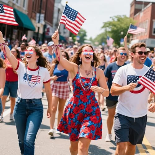 4th of July Accessories for Women Red White Blue Body Glitter Patriotic USA Dangle Star Sunglasses Ribbon Fourth of July Memorial Independence Day Outfit Gift Set