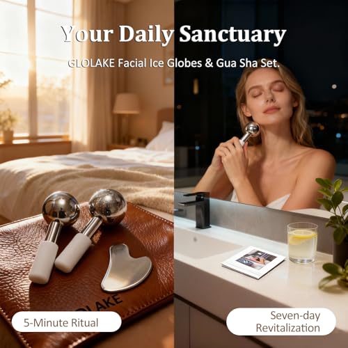 Ice Roller for Face &Gua Sha Facial Tools, Stainless Steel Ice Roller for Depuffing, Lymphatic Drainage, Fine Lines&Collagen Boost on Face&Body, Valentines Day Gifts for Her/Him, at Home Spa