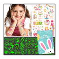 Partywind Glow Easter Basket Stuffers for Kids, 120+ Styles Temporary Tattoos for Kids Spring Party Decorations Supplies Favors, Easter Egg Hunt Games Activities Goodie Bag Stuffers