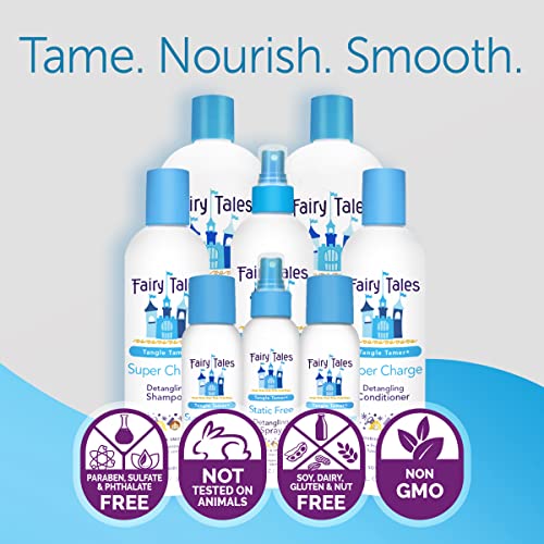 Fairy Tales Tangle Tamer Static Free Detangling Spray - Detangler Spray for Kids - Paraben Free, Sulfate Free, Gluten Free, Nut Free - 12 oz
