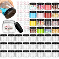 Empty 6 oz Small Containers with Lids & Labels - Refillable Plastic Jars with Lids - Sugars Scrub Jars/Slime Containers (6 fl.oz, 40Pack)