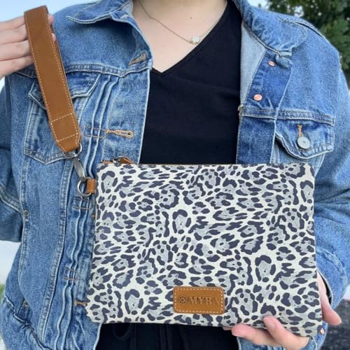 Myra Bag Western Makeup Bag for Women - Travel Cosmetic Pouch Handbag - Leopard