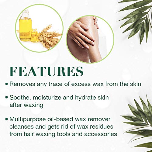 Clean + Easy After Wax Remover Oil for Skin ? Post Wax Care & Soothing Residue Remover for Smooth Skin, 5 fl oz
