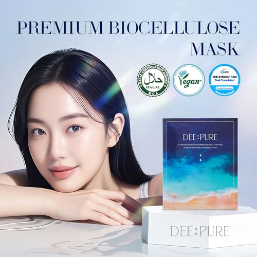 IL DEEPURE Rebirth Biocellulose Face Mask, Vegan, Moisturizing and Firming, Improves Skin Texture with Patented Coconut Sheet. Korean Skin Care (Set of 5 Sheet Masks)