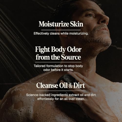 Black Wolf Moisturizing Body Wash & Charcoal Face Wash Set for Men - Daily Grooming & Hygiene Essentials for Mens Skin Care