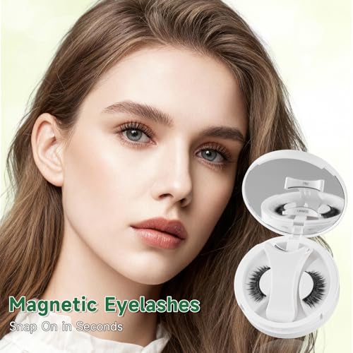 Magnetic Eyelashes with Applicator ? No Glue or Eyeliner Needed, Reusable Natural Look Lashes, Lightweight & Comfortable, Easy to Apply and Remove