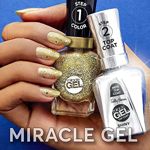 Sally Hansen Miracle Gel¢â, Get Mod and Shiny Top Coat Duo, Long Lasting, Gel-Like Formula, No UV Lamp Needed, Nail Polish Duo