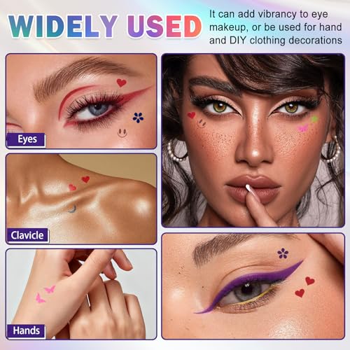 CAHIUYOA 7PCS Colorful Eyeliner Stamp Pen,Double-headed Eye Liner Liquid Liner Pencils for Face Stamps Makeup,Long-lasting Smudgeproof delineador de ojos contra el agua