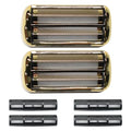 2PCS Replacement Foil and Cutters for BaBylissPRO Barberology Electric Shaver, Double Foil Shaver Replacement Head Compatible with BaBylissPRO FXFS2 Shaver (Gold)