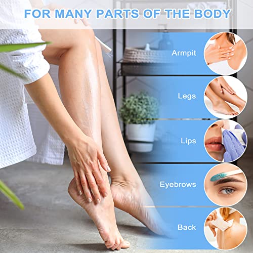 400Pcs Wax Strips Sticks Kit, FHDUSRYO 300 Small Medium Large Wooden Wax Applicator Sticks Eyebrow Wax Spatulas and 100 Non-Woven Paper Wax Strip for Face Body Hair Removal Women Men