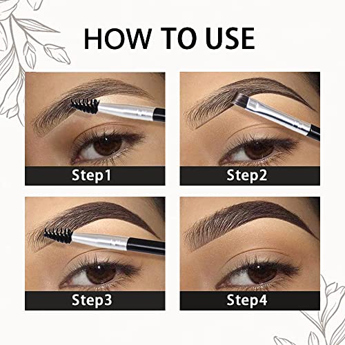 evpct Ebony Eyebrow Powder Pomade Gel Shaper Makeup Kit with Dual-ended Brush, Eyebrow Stencils Kit for Women Shaping, Eye Brow Pomade Stencil Shaper Tinting kits for Women, Long Lasting Waterproof