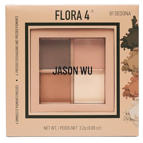 Jason Wu Flora 4 Eye Shadow Pallete - 4 Pigmented, Buildable, Blendable Color Pallete - 0.08 oz (Sedona)
