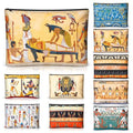 Kacctyen 9 Pcs Egyptian Makeup Bag Egypt Souvenirs Gifts for Women Egyptian Decor Zipper Canvas Cosmetic Pouch Mythology Pharaoh Hieroglyphs Travel Toiletry Bag Gift for Egypt Lover Girlfriend Mother