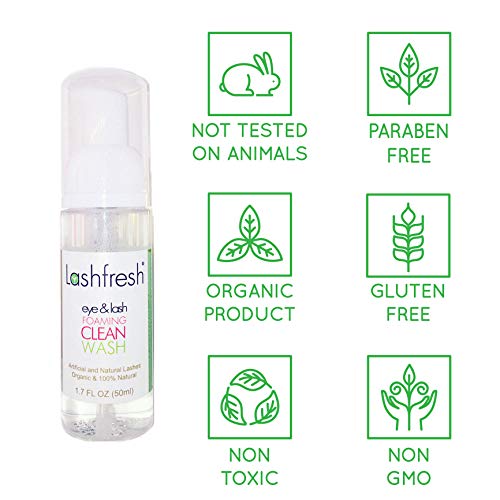 Foaming Clean Wash for Eyelash Extensions and Natural Lashes 50ml, Organic & 100% Natural. Sensitive formula.