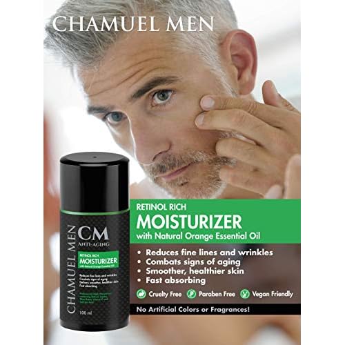 Daily Face Cream for Men with 2.5% Retinol Anti-Aging Moisturizer for Fine Lines, Dark Spots, and Wrinkles - Overnight Lotion