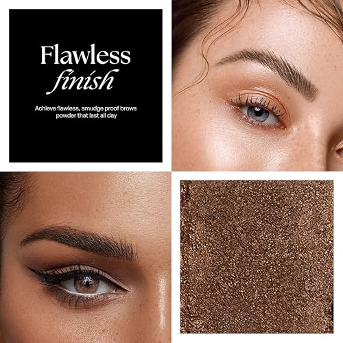 SORM? Smudge Proof Long Lasting Eye brow Powder for Women - Always Perfect Brows with Brush and 3 Shaping Eyebrow Stencils (Fine, Medium, Full) - Finest Color Pigment Eyebrow Filler - Soft Smoke