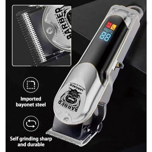 Back Shaver for Men with LED Display, 4-in-1 Rechargeable Body & Back Trimmer, Extendable Long Handle, Safety Lock, IPX7 Waterproof, Adjustable Speed, Wet/Dry Use, Travel Case Included