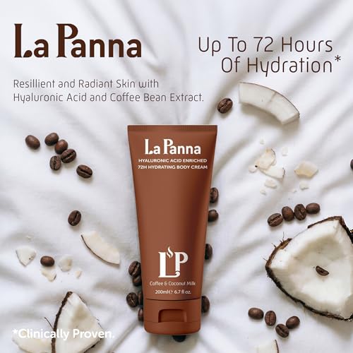 Coffee & Coconut Milk Hydrating Body Cream with Vitamin E ? Rich Moisturizer, Fast Absorbing, Non-Greasy Velvet Glow Lotion - Nourishing Vegan & Cruelty-Free Skin Care, 6.7 fl oz