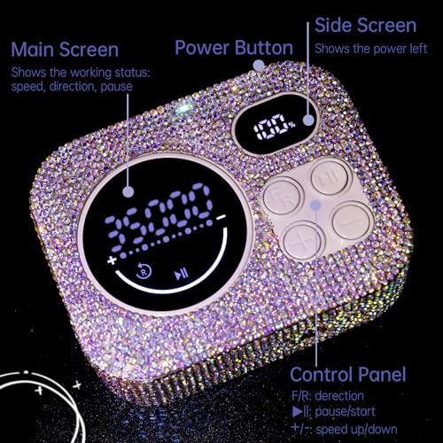 Professional Rechargeable Nail Drill 35000 RPM, Diamond Glitter Electric Nail File for Shaping, Removing & Polishing Gel Nails, Portable & Easy to Use, Ideal for Home & Salon Manicure Pedicure