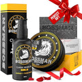 Bossman Starter Beard Kit for Men ? Beard Oil (2 oz), Beard Balm & Bar Soap ? Natural & Organic Grooming Kit ? Made in the USA Men Gift Set (Gold Scent)