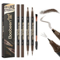 Boobeen 3pcs Waterproof Eyebrow Pen£¬Dual-Ended Eyeliner Microblading Eyebrow Pencil for Women£¬Long Lasting Hair-Like Brow Pen with Brow Brush£¬Dark Brown
