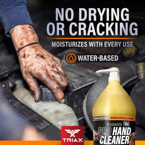 TRIAX Scrubinator - Heavy Duty Hand Scrub and Cleaner - Removes Tough Grease, Dirt, Grime, and Odors - No Toxic Solvents or Harsh Chemicals - Moisturizers to Protect Skin (1 Gallon)