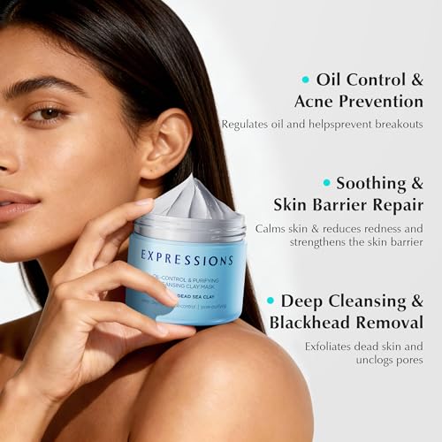 Clay Mask for Face: Deep Cleansing Pore, Dead Sea Mud Mask with Salicylic Acid, Oil-Control, Reduces Acne ? for Sensitive, Oily & Acne-Prone Skin, 4.06 Oz