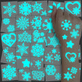 Blue Luminous Snowflake Temporary Tattoos - 74 Individually Sheets White Snowflake Tattoos for Kids Adults Winter Christmas Party Supplies