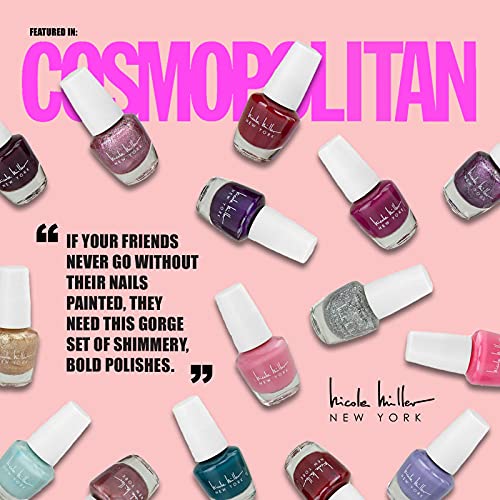 Nicole Miller Mini Nail Polish Set ? Glossy, Vibrant Colors for Fingernails & Toenails, 2 Pack Trendy Collection