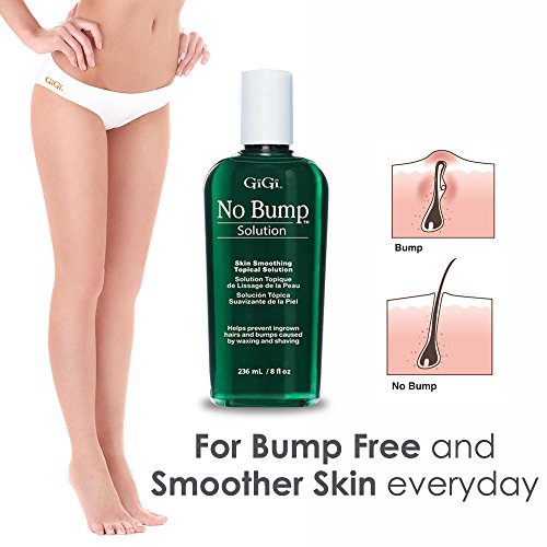 GIGI No Bump Solution - Ingrown Hair Treatment & Skin Smoothing for After Shave Waxing, Prevents Razor Bumps & Post-Waxing Irritation, 8 fl oz