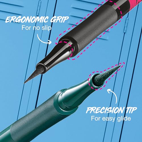 Maybelline Full 'N Soft Waterproof Mascara + Eyestudio Master Precise All Day Waterproof Liquid Eyeliner Makeup Bundle, Includes 1 Mascara in Very Black and 1 Eyeliner in Black