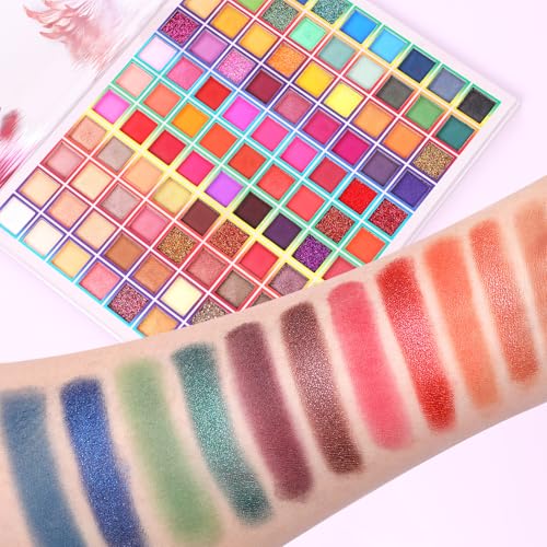 99 Colors Eyeshadow Palette, Colorful Eyeshadow Palette, Professional Matte Shimmer Glitter Rainbow Makeup Pallet, Colorful Long Lasting Highly Pigmented Eye Shadow Valentine's Day Gifts for Women