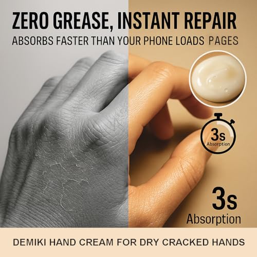 DEMIKI Shea Butter Hand Cream for Dry Cracked Hands, Birthday Gifts for Women,Bridesmaid Gifts,Nurse Gifts,Teacher Appreciation Gifts,Japanese Fragrance Hand Lotion Moisturizer Travel Size1.7fl.ozx4