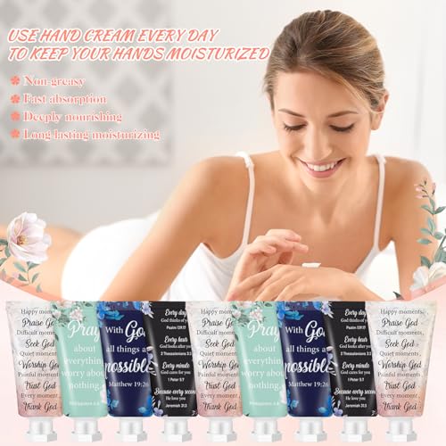 72 Pcs Christian Hand Cream Bulk for Women Christian Gift Mini Travel Size Religion Bible Verse Lotion for Skin Dry Hand Lotion Mother's Day for Mom Grandma Church Prayers Coworker
