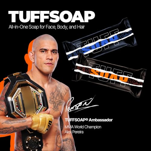 ORANGE ? 4-in-1 Men¡¯s Fragrance Soap Bar 5.5 oz ? Natural All-in-One Bar for Body, Face, Hair & Shaving ? TUFF ORANGE (Energy) / TUFF GREEN (Skin Protection) ? Long-Lasting & Sulfate-Free