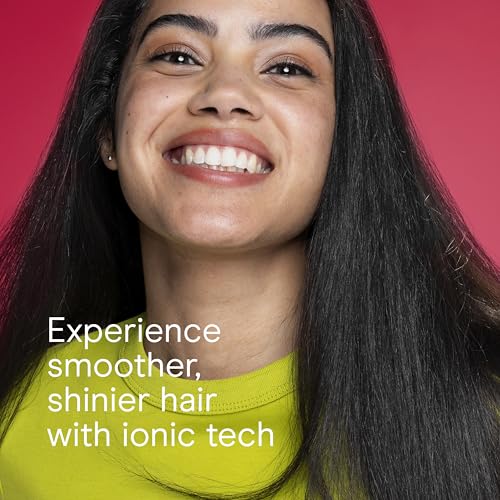 Infiniti PRO CONAIR Tension Control Straightening Brush, Heated Hair Brush with Tension Control Holds Hair in Place, Ionic Technology Adds Shine and Reduces Frizz, Gray