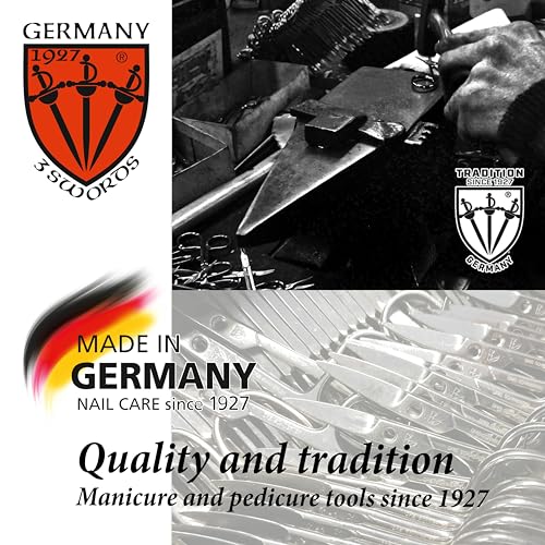3 Swords Germany - brand quality 6 piece manicure pedicure grooming kit set for professional finger & toe nail care scissors clipper fashion leather case in gift box, Made in Solingen Germany (83202)