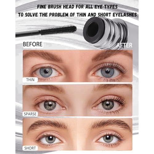 Mascara for Older Women 60 Plus,2PCS Brown Mascara Waterproof Volume and Length for Mature Women, Lengthening - Thin Long Lasting No Clumps Volumizing Mascaras Primer Ideal for Sensitive Eyes 02