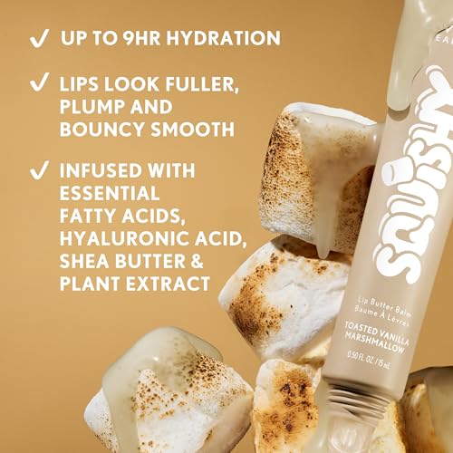 COVERGIRL Clean Fresh Squishy Glaze¢â Lip Butter Balm, Flavored, Non-Sticky, with Vitamin E & Shea Butter ? 140 Toasted Vanilla (Sheer Beige)