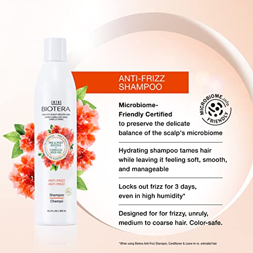 Biotera Anti Frizz Smoothing Shampoo | Smooths & Controls Frizzy, Unruly Hair | Microbiome Friendly | Vegan & Animal Test Free | Paraben Free | Color-Safe