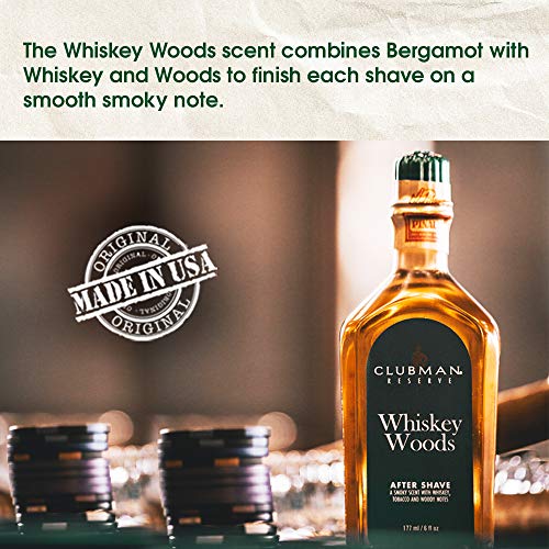 Clubman Reserve Whiskey Woods After Shave Lotion for Men ? Refreshing After Shave Splash, Soothing Aftershave Care, 6 oz