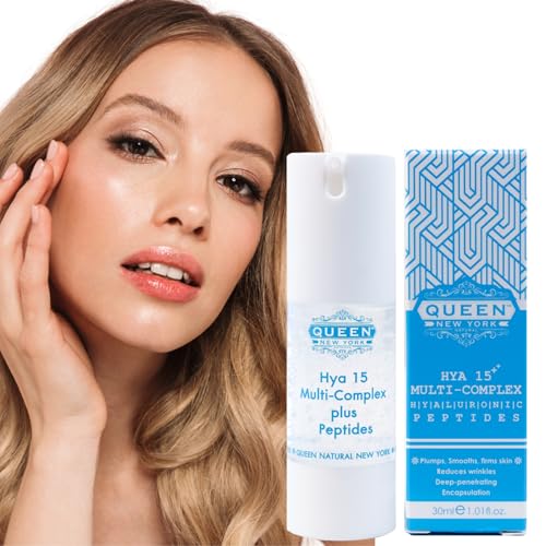 QUEEN HYA 15 Multi-Complex with Rejuline-Patented Korean peptide|Multi Peptide Serum for Face, Korean AntiAging Facial Serum & Peptide Moisturizer for hydrated, smooth, radiant-looking skin, 1.01fl oz