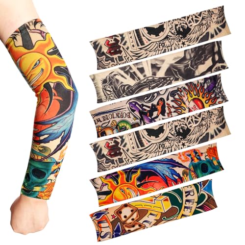 HOVEOX 18Pcs Temporary Tattoo Arm Sleeves for Men Women - Fake Tattoo Sleeves